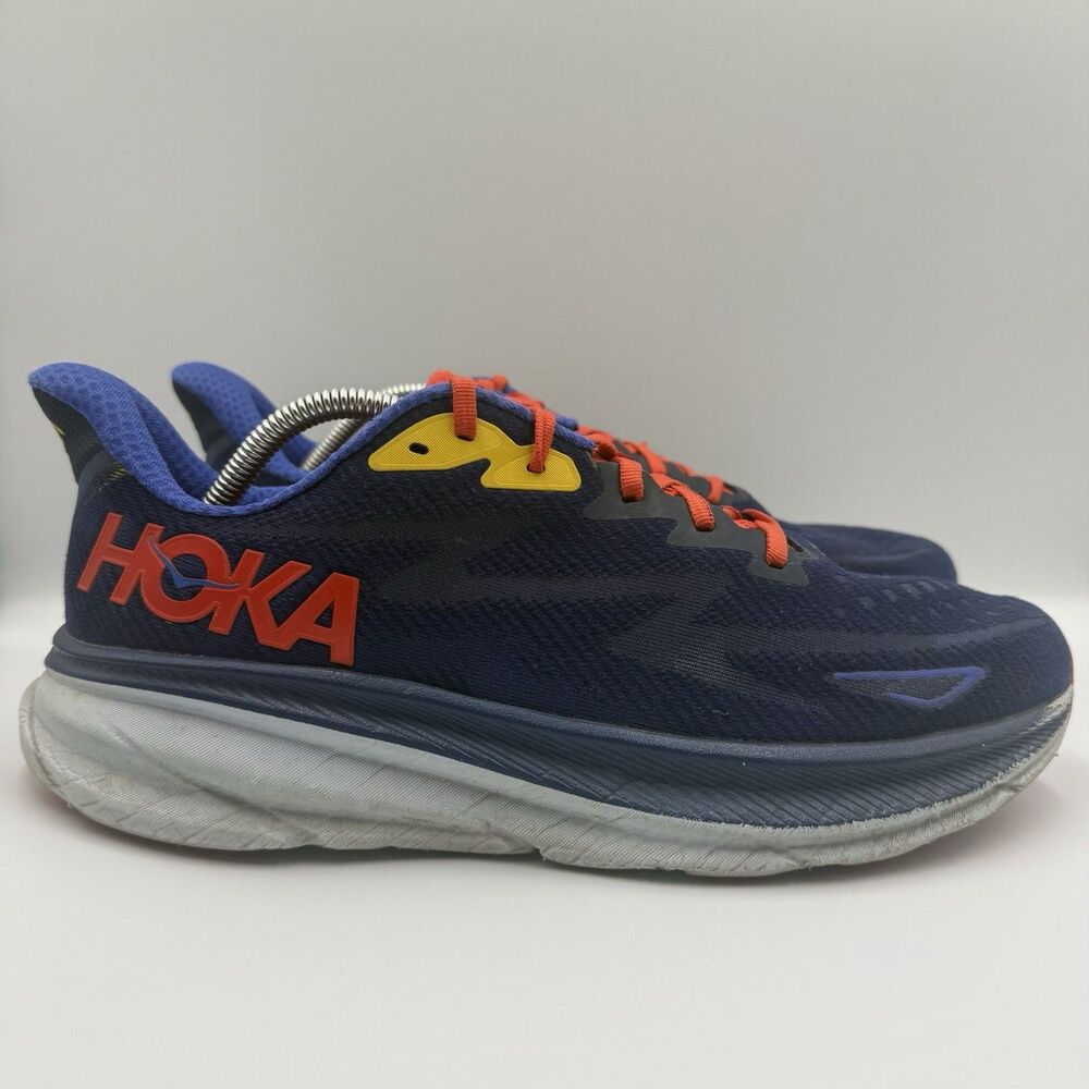 Hoka One One Clifton 9 Men's Size 11.5 Blue Running Sneakers Shoes 1127895 BBDGB